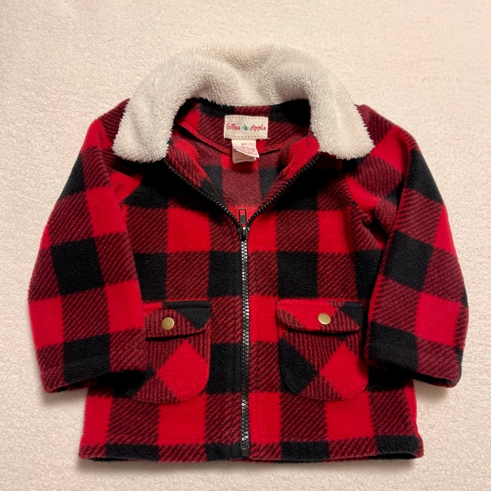 HP 💗 2T Unisex Red and Black Buffalo Plaid Jacket
